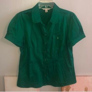 Emerald green Banana Republic button up, size large